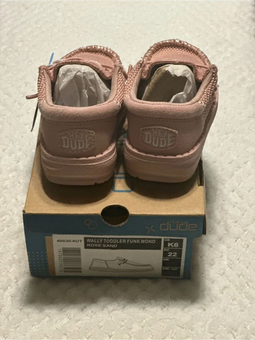 Hey Dude Kids Slip-On Walker Shoes in Rose Sand